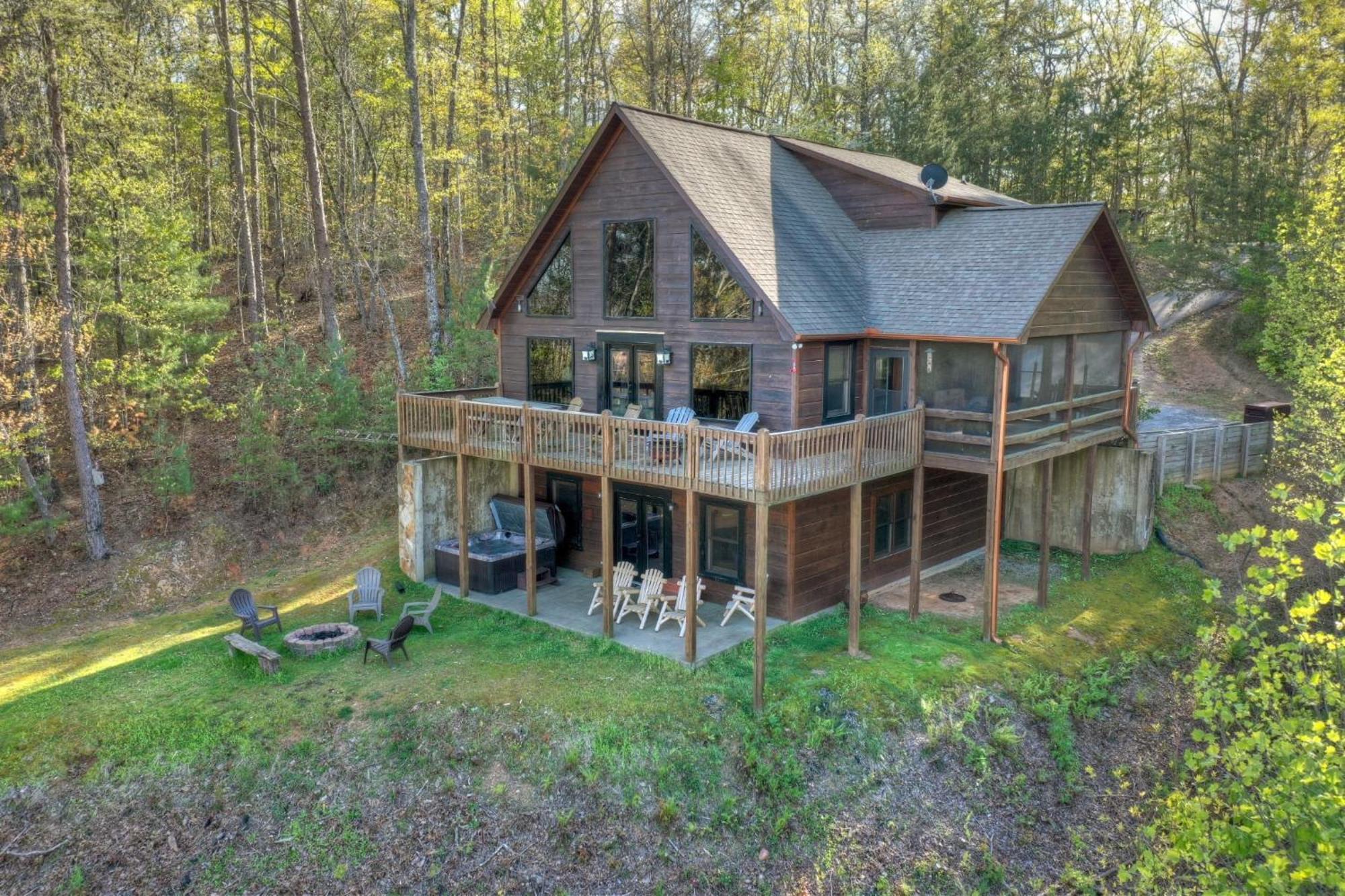 The View Sweeping Mountain Views Gas Fireplace Game Room Hot Tub Blue Ridge Buitenkant foto
