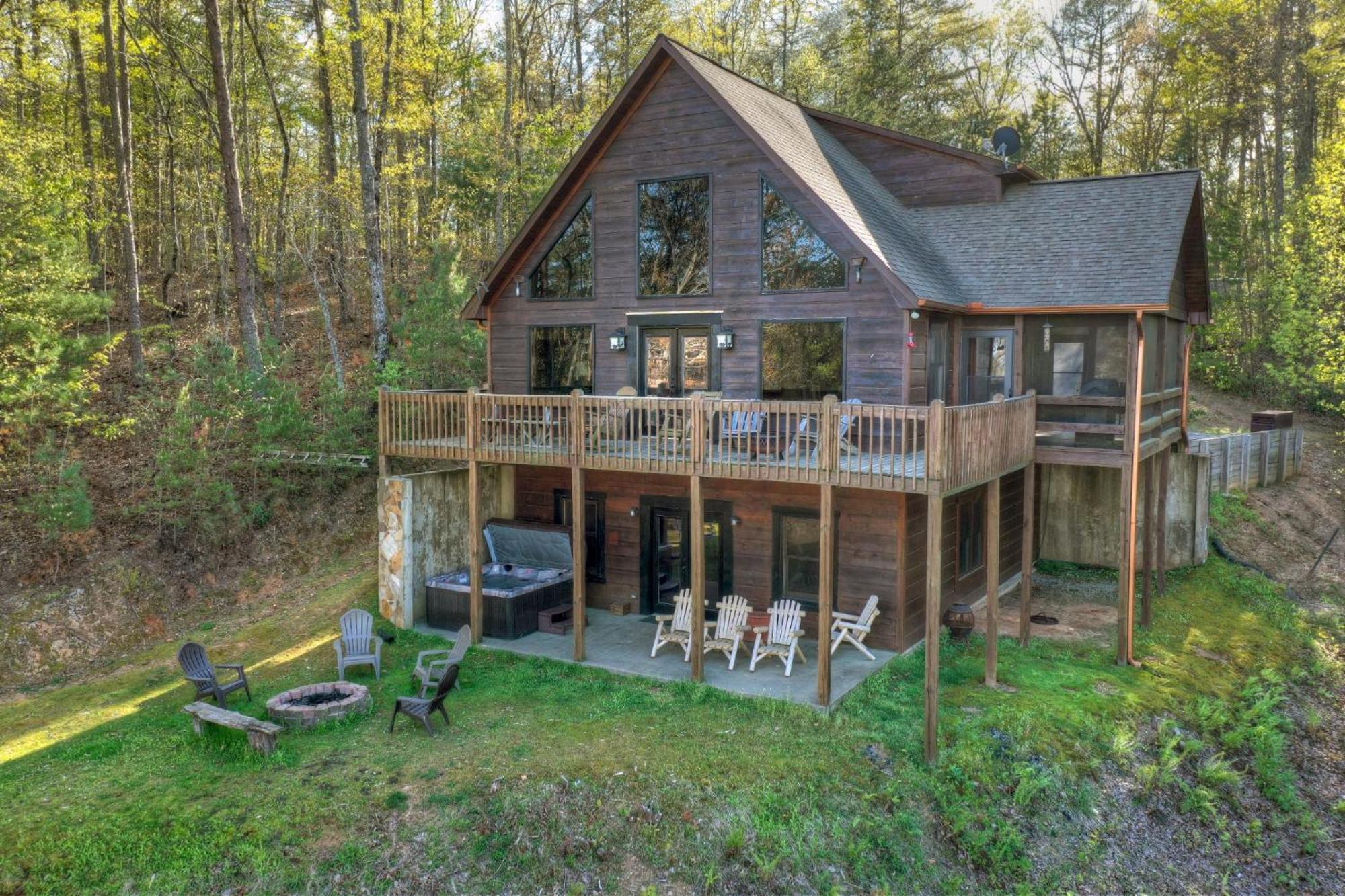 The View Sweeping Mountain Views Gas Fireplace Game Room Hot Tub Blue Ridge Buitenkant foto